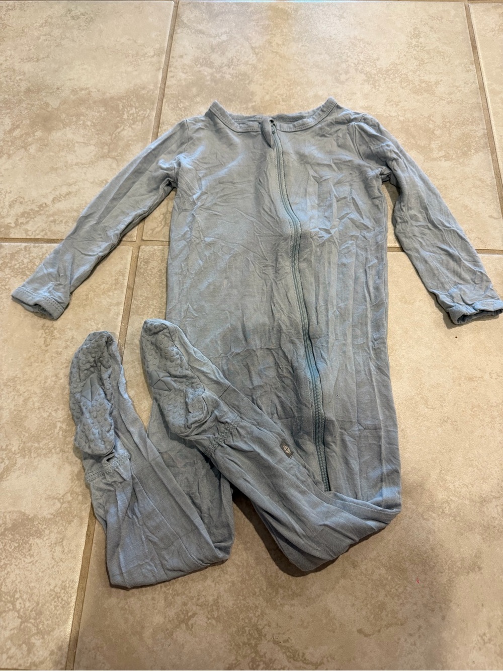 Kyte BABY Fog Blue Zip Front Footed Pajamas